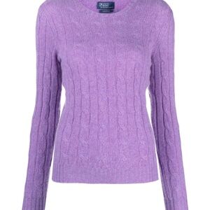Polo by Ralph Lauren Women's Purple Cable Knit Sweater
